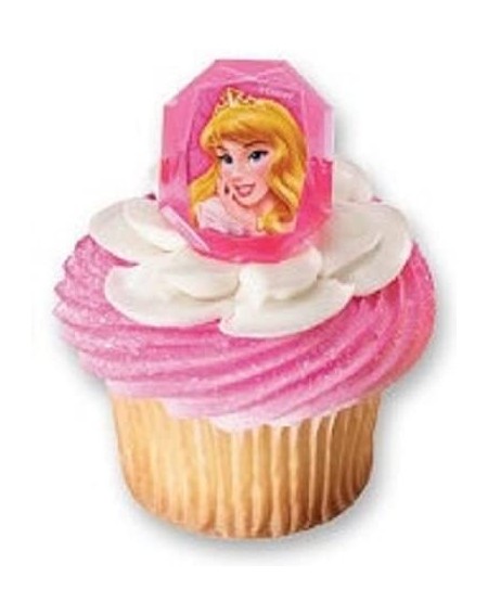 Cake & Cupcake Toppers Disney Princess Gemstone Cupcake Topper Ring- Sleeping Beauty- Set of 12 - C911LLVF5TF $9.11
