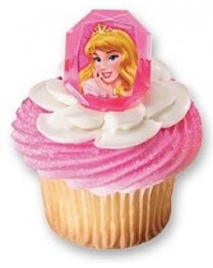 Cake & Cupcake Toppers Disney Princess Gemstone Cupcake Topper Ring- Sleeping Beauty- Set of 12 - C911LLVF5TF $9.11