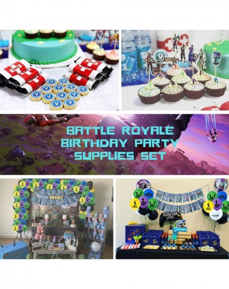 Party Packs Video Game Party Supplies Includes Cake- Cupcake Toppers- Balloons- Banner- Invitation Cards- Chocolate Coins- Ch...