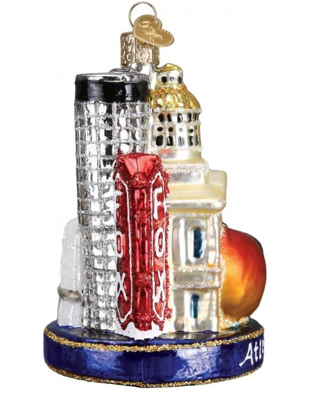 Ornaments Christmas Glass Blown Ornament with S-Hook and Gift Box- Location Collection (Atlanta) - Atlanta - C418G2DDO64 $17.45
