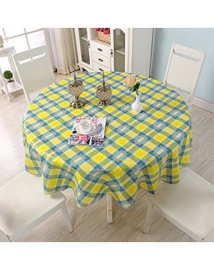 Tablecovers Premium Reusable Plastic Picnic Tablecloth 70.8" Inch Round Table Cloth PVC Cover for Wedding or Party (Checks) -...