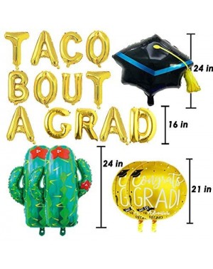 Balloons 16" Taco Bout A Grad Foil Balloons- Cactus Letter Balloons- Graduation Celebration Banner for Fiesta Graduation- Tac...