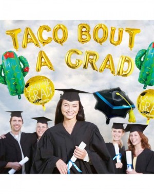Balloons 16" Taco Bout A Grad Foil Balloons- Cactus Letter Balloons- Graduation Celebration Banner for Fiesta Graduation- Tac...