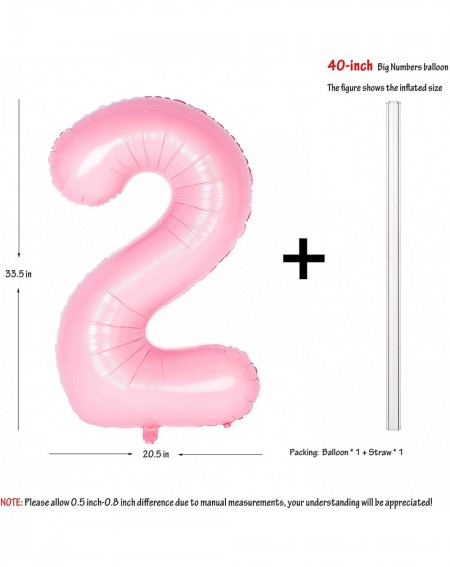 Balloons 40 Inch Pink Numbers 0-9 Birthday Party Decorations Helium Foil Mylar Number Balloon 2 - Pink 2 - CD18ZGEHL8S $8.37