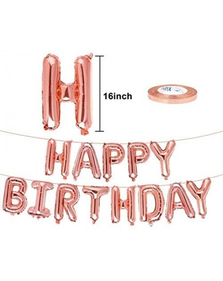 Balloons Happy Birthday Balloon Banner Set- Rose Gold Confetti Balloons Latex Balloons Foil Star Balloons with Tassels for Gi...