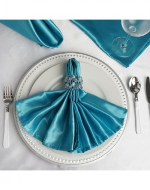 Tableware 10 pcs 20-Inch Turquoise Satin Dinner Napkins - for Wedding Party Reception Events Restaurant Kitchen Home - Turquo...