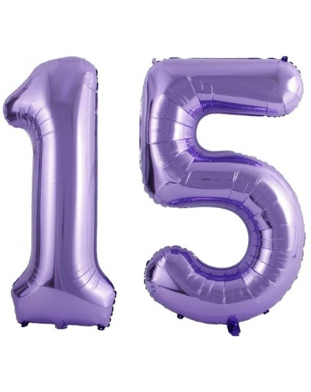 Balloons Number 15 Purple Foil Jumbo Digital Mylar Balloons- 40inch 15th Birthday Party Decorations- Mermaid Theme Party Ball...