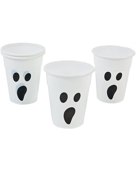 Tableware Plastic Ghost Cups holds 16 oz (set of 50) Bulk Halloween Party Supplies - C0119OBVNFT $15.18
