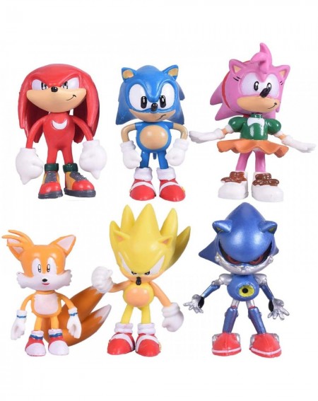 Cake & Cupcake Toppers 6pcs Sonic the Hedgehog Cake Topper Sonic The Hedgehog Action Figures - CC190S6A0L9 $16.58