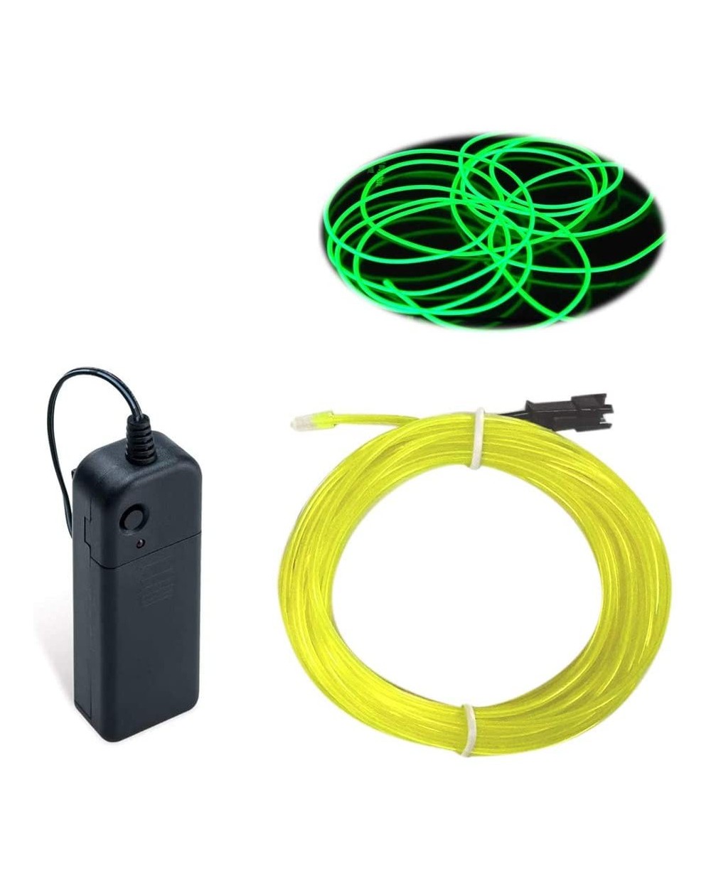 Rope Lights EL Wire Lime Green- 16ft Neon Lights Noise Reduction Neon Glowing Strobing Electroluminescent Wire for Parties- H...
