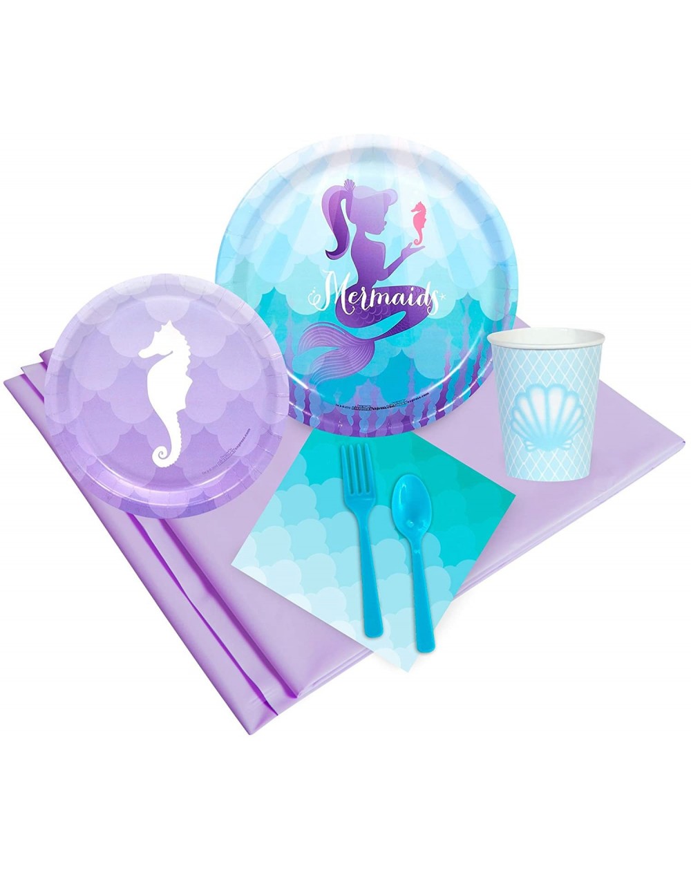 Party Packs Mermaids Under The Sea Party Supplies - Party Pack for 32 - CD12BC1I9WN $45.54