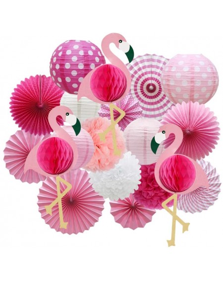 Tissue Pom Poms Tropical Flamingo Party Honeycomb Decoration- Hawaiian Summer Party Supplies for Adults Kids Birthday Bridal ...