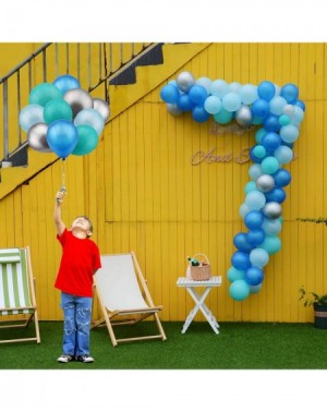 Balloons Balloon Garland Arch Kit - 5" 10" 12" Blue- Sky Blue-Tiffany- Metallic Silver Balloons with Glue Dots- Garland Decor...