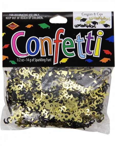 Confetti Congrats and Caps Confetti- 0.5 ounces- Black/Gold - C711BX1DX8X $6.86