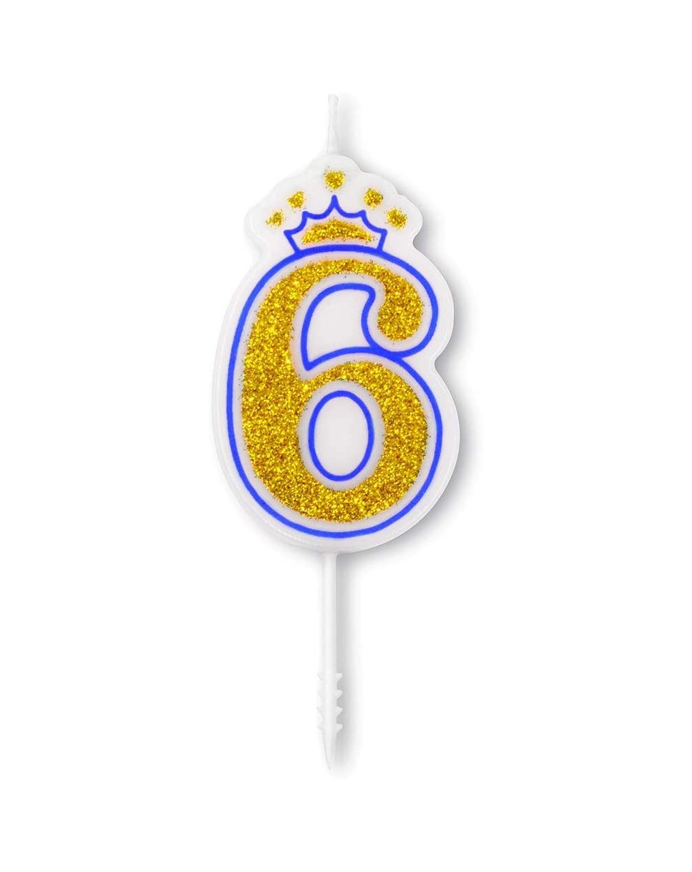 Birthday Candles Blue Crown Candle Numbers with Gold Glitter Birthday Candle Cake Topper for Birthday Anniversary Parties (Nu...