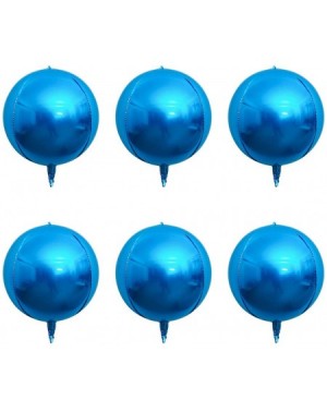 Balloons 6 Count 22inch Navy Blue Round Sphere Shaped Aluminum Foil 4D Balloons Reusable Blue Party Balloons for Shark Birthd...