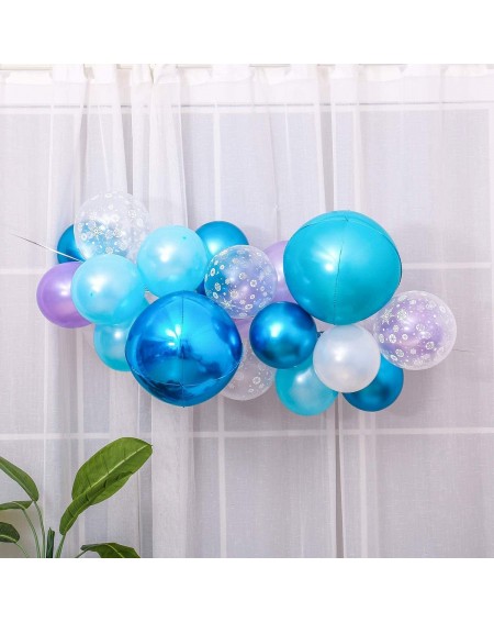Balloons 6 Count 22inch Navy Blue Round Sphere Shaped Aluminum Foil 4D Balloons Reusable Blue Party Balloons for Shark Birthd...