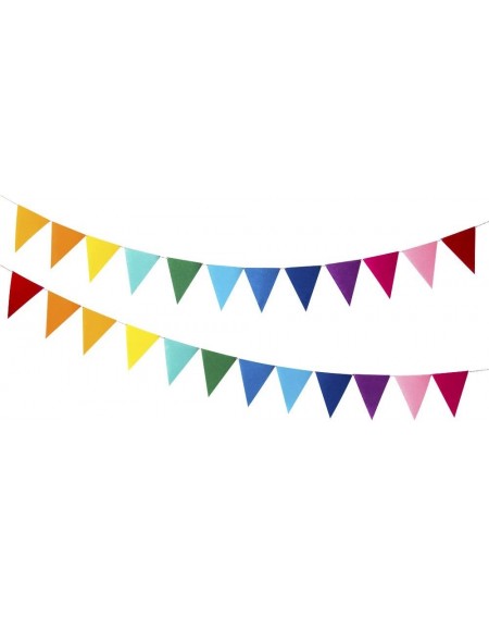 Banners & Garlands Rainbow Felt Fabric Bunting- 24 Pcs/ 16.4 Feet(2 Pack) Decoration Banners for Birthday Party- Baby Shower-...