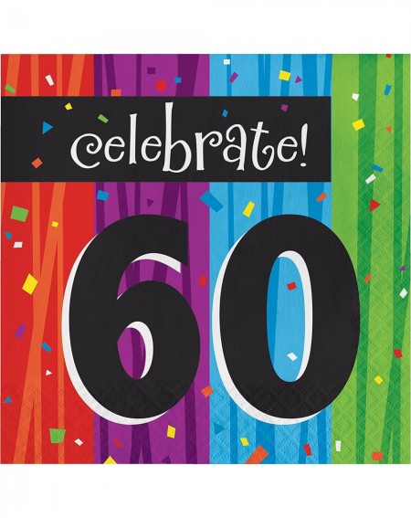 Tableware Milestone Celebrations 60th Birthday Napkins- 48 ct - CX18CET3WE6 $10.14