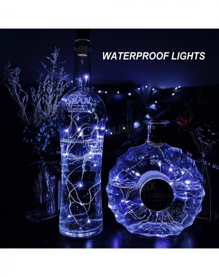 Indoor String Lights 10 Pack 20 LED Wine Bottle Lights with Cork- 3.3ft Silver Wire Cork Lights Battery Operated Fairy Mini S...
