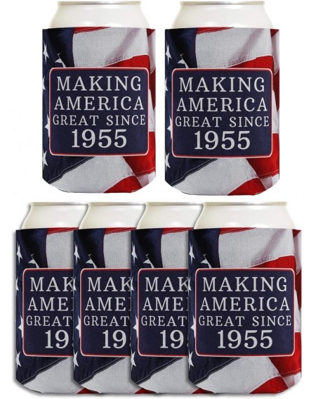 Favors 65th Birthday Party Favors Making America Great Since 1955 6-pack Can Coolies Drink Coolers US Flag - US Flag - C2195S...