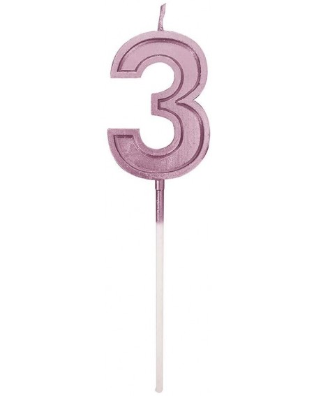 Birthday Candles Multicolor Glitter Happy Birthday Rose Gold Number 3 Candles Cake Topper Decoration for Adults/Kids Party - ...