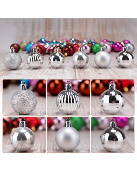 Ornaments Christmas Balls Ornaments for Xmas Tree- 36ct Plastic Shatterproof Baubles Colored and Glitter Christmas Party Deco...