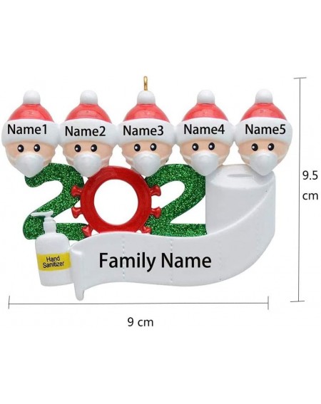 Ornaments 2020 Quarantine Personalized Ornaments-Blank Space for Write Names-with Hand Sanitizer Toilet Paper Hanging Ornamen...
