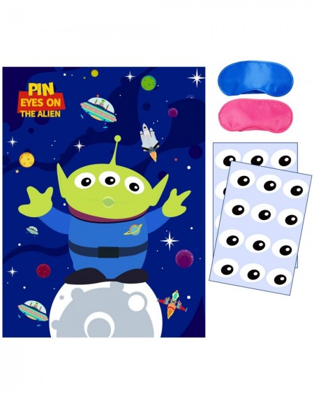 Party Favors Toy Inspired Story Party Supplies- Pin Eyes On The Alien Party Games- Large Poster 24PCS Reusable Eye Stickers f...