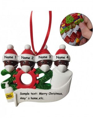 Ornaments Personalized Name Christmas 2020 Ornament kit with Face Mask- Quarantine Survivor Family Customized Christmas Hangi...