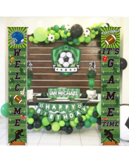 Banners & Garlands Football Party Banner Welcome Porch Sign for Newborn Kids Theme Festival Birthday Baby Shower Home Door De...