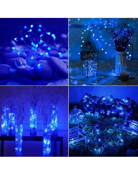 Indoor String Lights 10ft 6 Pack LED String- 30 LED Waterproof Blue Fairy Lights Battery Operated (Included) Copper Wire Fire...