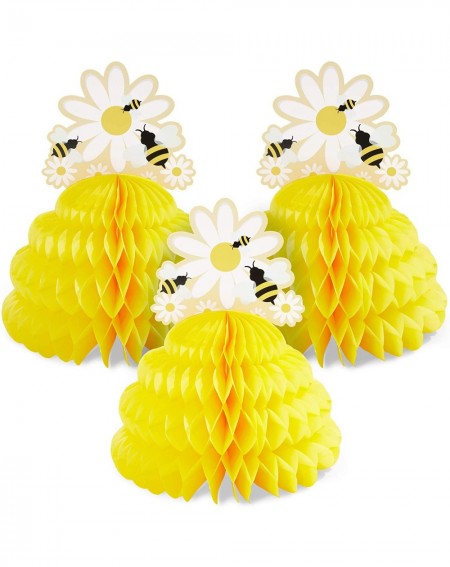 Centerpieces Bumble Bee Honeycomb Centerpiece (9 x 11 In- Yellow- 3-Pack) - CM192K7T7YY $21.31