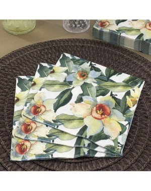 Tableware Decorative Floral Paper Lunch Napkins - Flower Shower- 20 Count- 6.5 inch - Flower Shower - CQ1864MG4DQ $10.13