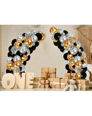 Balloons Silver Black and Gold Confetti Balloon Garland Arch Kit Wedding Baby and Bridal Shower Masquerade Birthday Bachelore...