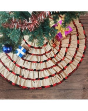 Tree Skirts 48 inches Christmas Tree Skirt for Xmas New Year Party Home Decor Pet Favors (Burlap Ruffle) - Burlap Ruffle - CE...