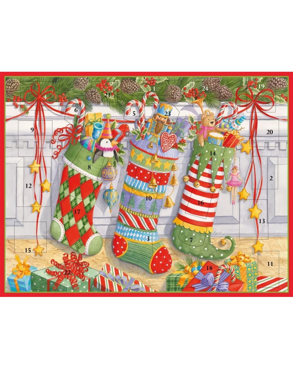 Advent Calendars Stockings on the Mantle Advent Calendar-1 Each- 17x13 In- Multicolor - CO183R0IO33 $19.86
