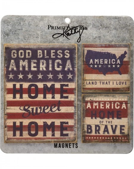 Tablecovers Rustic-Inspired Americana Magnets- Set of 3- America - CE12MX25KO8 $9.41
