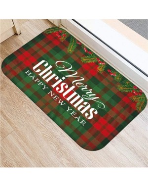 Swags Gift Christmas Print Doormat- Xmas Kitchen Bathroom Anti-Slip Floor Mat Carpet Foot Pad Rug- Christmas Ornaments Advent...