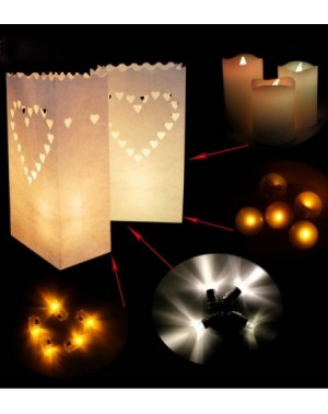 Luminarias Luminary Paper Lantern Candle Tea Light Bag with Flame Resistant Paper for Holiday Wedding Party Decorations (10 P...