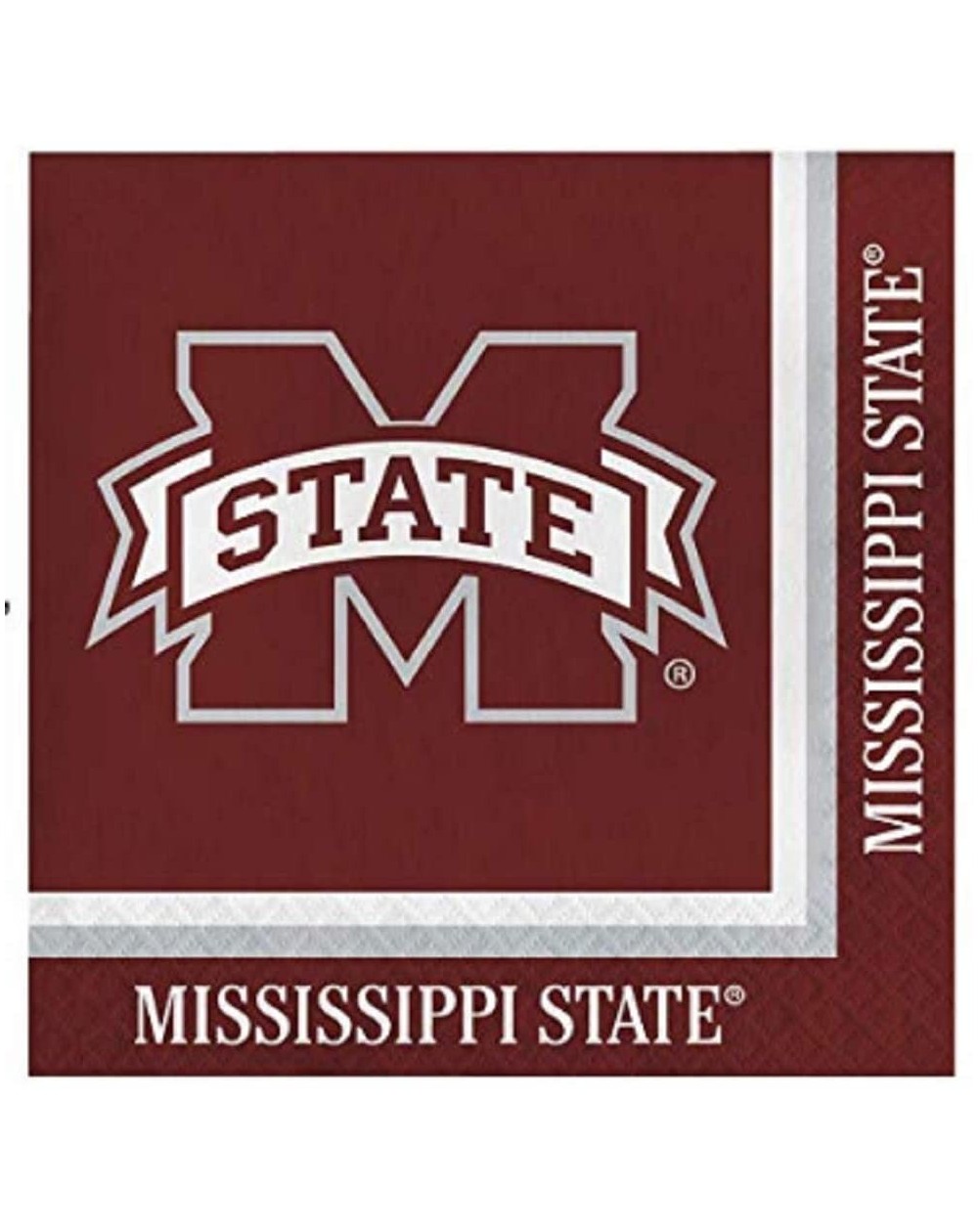 Party Tableware Mississippi State Bulldogs Lunch Napkins- 60 Count - CH18WSTECS7 $12.65