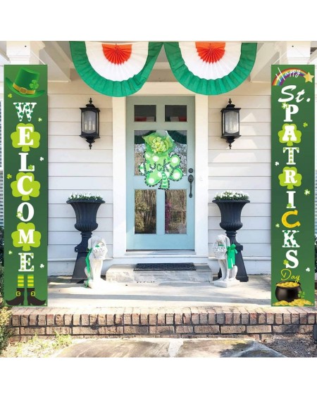 Banners & Garlands St. Patrick's Day Decorations - Lucky St. Patty's Day Welcome Signs for Porch/Front Door/Home Decor - St. ...