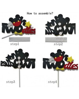 Cake & Cupcake Toppers Mickey Mouse Two Birthday Banner Cake Topper Twodles Mickey Birthday Party Supplies Cute Cake Decorati...