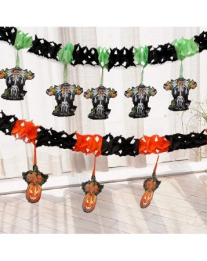 Banners & Garlands Halloween Paper Chain Garland Flags Decoration- Prop Pumpkin-Ghost-Witch-Skull Shape for Indoors Outdoors ...