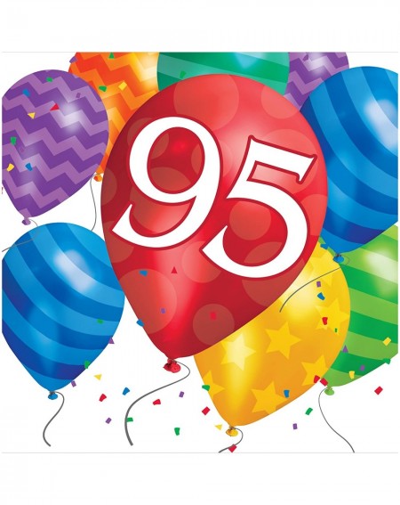 Tableware 16 Count 95th Birthday Balloon Blast Lunch Napkins- Multicolor- One Size (417821) - CG129SIL3LV $16.56