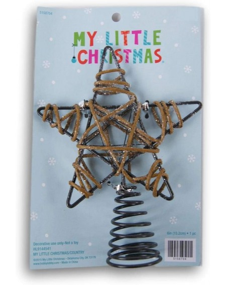 Tree Toppers Rustic Metal Miniature 5 Point Star Tree Topper - 6 Inches - CN18L3EKDXS $24.35