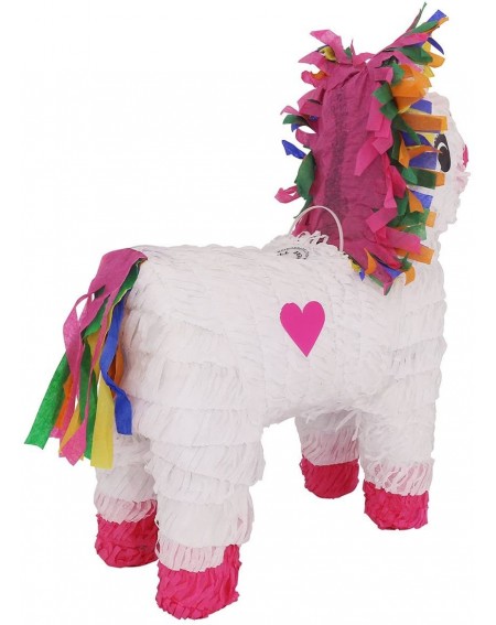 Piñatas White Unicorn Pinata w/Colorful Mane for Girls Pink Hearts and Yellow Horn (Piñata de Unicornio) Party Game- Birthday...
