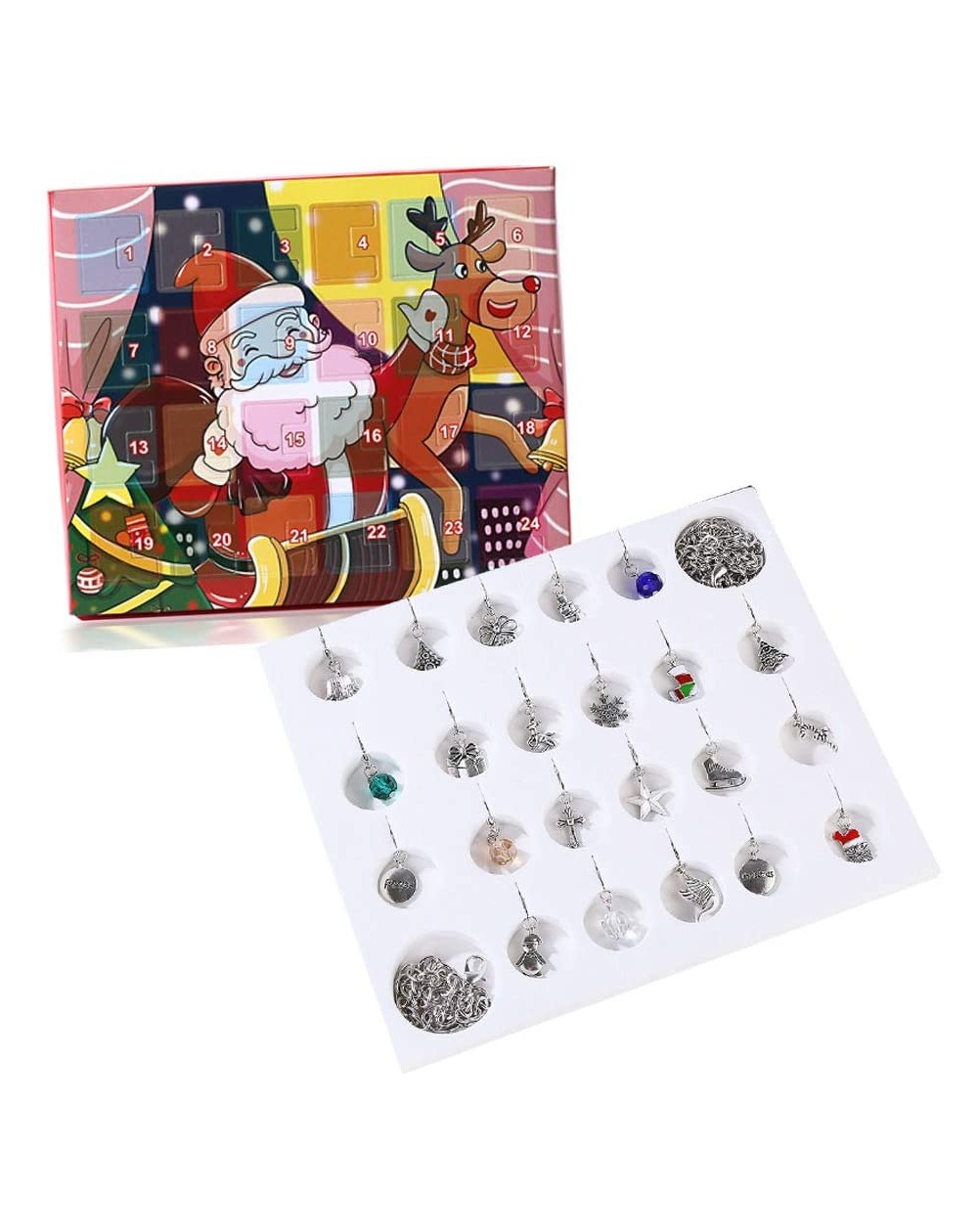 Advent Calendars Advent Calendar 2020 Christmas DIY Charm Bracelet Fashion Jewelry Beads Hand Chain Advent Calendars for Kids...