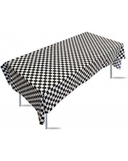 Tablecovers 6 Pack Premium Disposable Plastic Black Lattice Tablecloth ( 54"x 108" ) Rectangle Table Cover for Wedding- Party...