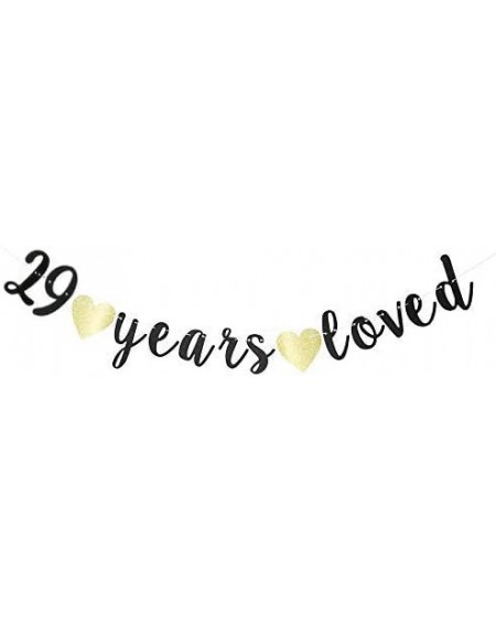 Banners & Garlands 29 Years Loved Banner-29th Birthday Party Decorations Photo Props-Celebrating 29 Wedding Anniversary Black...